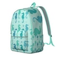 thumbnail image 2 of Waterproof School Backpack with Cute Tropical Seahorse Design, Lightweight Durable College Bookbag with Multi Pockets, Marine Life Coastal Ocean Theme for Teens & Travelers, 2 of 4