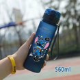 thumbnail image 1 of Botella de agua Lilo & Stitch de 560/600/400 ml para niños, portátil, de plástico transparente, con pajita, para exteriores, gran capacidad, para deportes, L-4, 1 of 6