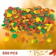 thumbnail image 3 of Oriental Trading Company Fall Leaf Foam Stickers, Assorted Colors, Art & Craft Styrofoam, 500 Count, 3 of 3