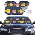 thumbnail image 2 of Uemuo Cute Puffer Fish Pattern Accordion Car Windshield Sun Shade, Foldable Reflective Sun Visor for Car, Reflector Windshield Sunshade-, 2 of 7