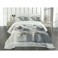 thumbnail image 3 of Ambesonne Purple Quilted Bedspread Set 3 Pcs, Lavender in Jars Wooden Back, Queen Size, Pale Lavender and Coconut, 3 of 4