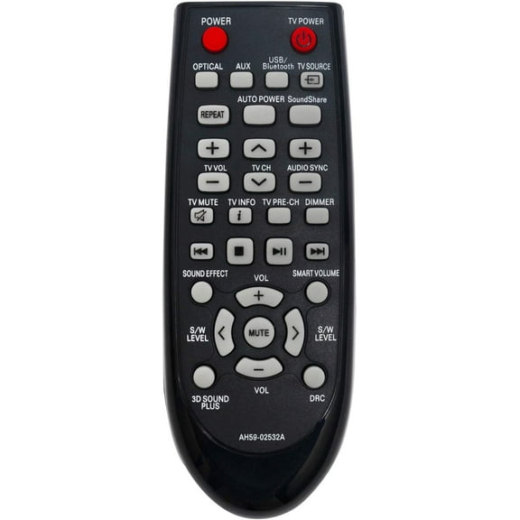 AH59-02532A Replaced Remote Fit for Samsung Sound Bar System HWFM35 HWFM35/ZA HW-F355 HW-F355/ZA HWF355/ZC HW-F355/ZC HW-FM35 HW-FM35/ZA HWF355 HWF355/ZA