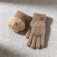 thumbnail image 3 of QASIEATN Everyday Wear Accessories for Women Winter Fleece Lined Knit Gloves Fashion Solid Color Coldproof Insulated Thermal Gloves, 3 of 3