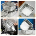 thumbnail image 3 of Colador de acero inoxidable de gran capacidad para lavar verduras, frutas y arroz., 3 of 7