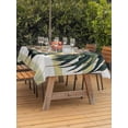 thumbnail image 4 of 54x80 Inch Outdoor Tablecloth with Umbrella Hole Zipper Rectangle Sage Green Rooster Rectangular Tablecloths Outside Waterproof Vintage Animals Wooden Watercolor Patio Table Cover for Picnic Party, 4 of 8