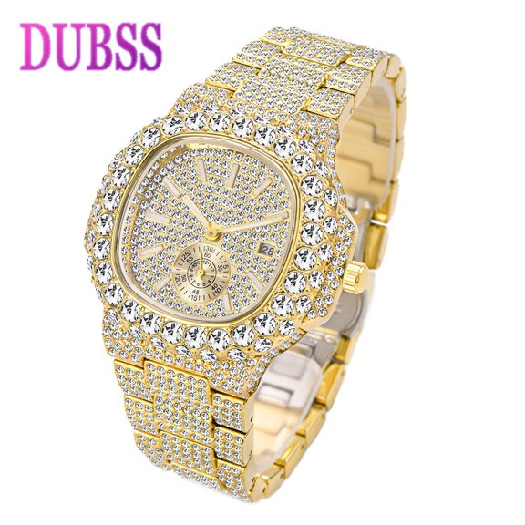DUBSS VVS FULL ICE DATE SPECIAL MINUTE HAND Man ICED OUT WATCH Relogio Masculio
