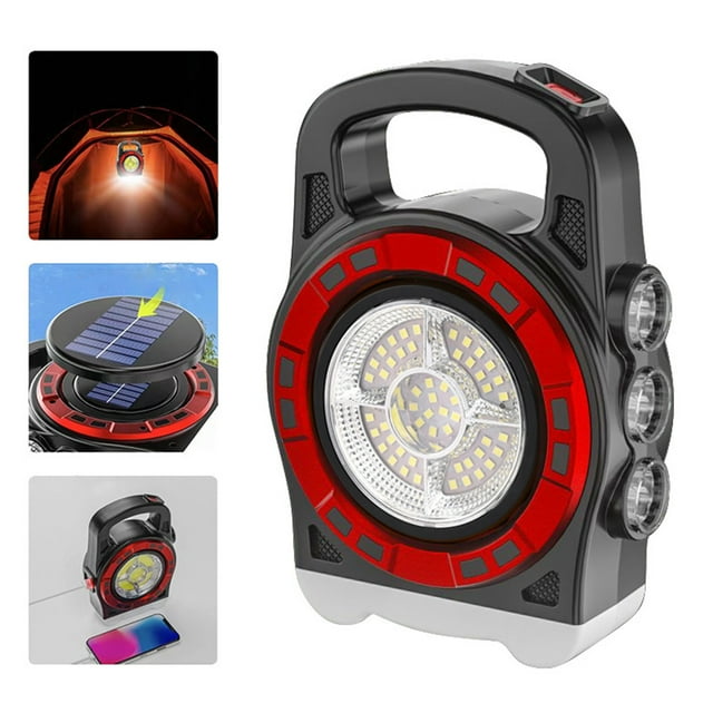 SuoKom Camping Lantern Multifunctional Searchlight Outdoor Waterproof Solar Charging Treasure Strong Light Flashlight Cob Portable Lamp Camping Essentials On Clearance