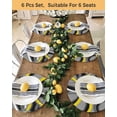 thumbnail image 4 of 15 Inch Round Placemats Set of 6, Yellow Geometric Non Slip Heat Insulation PP Table Mats, Gray Black Retro Abstract Stripes Lines Washable Place Mats for Kitchen Dining Party Table Decor, 4 of 7