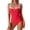 AO15-Red, variant on Women'S Underwire One Piece Swimsuits Tummy Control Sweetneck Ruched Bathing Suit Color Block Swimwear Full Coverage Slimming Swim Suit Army Green 2XL