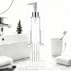 One bouteille de pompe acrylique clip-on, bouteille de savon à la main de casse-noix, bouteille à la vaisselle de casse à noix, salle de bains de Noël et décoration de cuisine., transparent