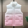 thumbnail image 4 of Men's and Big Men's Puffer Vest Casual Warm Sleeveless Zipper Jacket with Pliad Collar Pink 3XL, 4 of 6