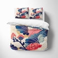 thumbnail image 5 of Dalia Roja Funda Nórdica Oriental Patrón Funda de edredón, juego de cama floral Planta, 5 of 5