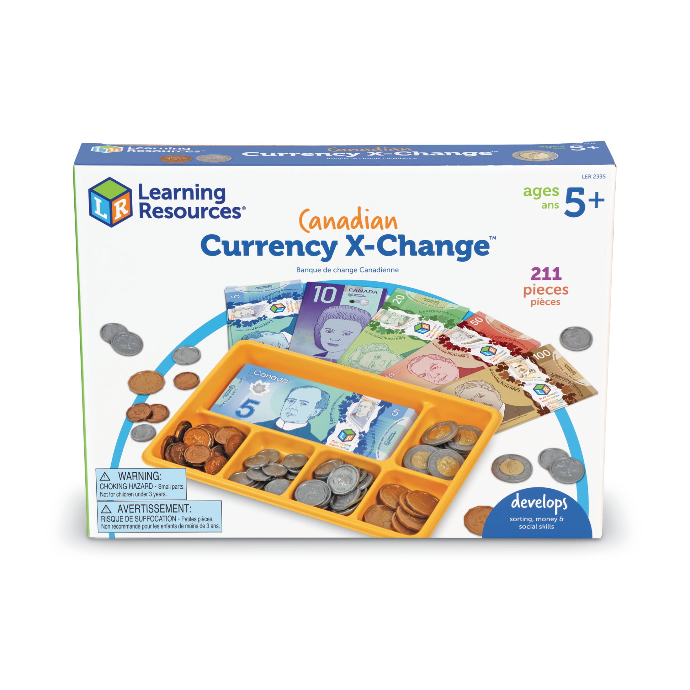 Canadian Currency X-Change Activity Set, Play Money, 211 Pieces, Ages 5+
