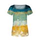 thumbnail image 5 of Fiudx Camisas para Mujer Blusa Holgada de Manga Corta con Cuello En V Informal Estampada a La Moda para Mujer, 5 of 5