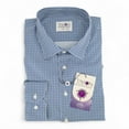 thumbnail image 4 of Tayion Collection Men's Slim-Fit Check Dress Shirt, Blue, L 16-16.5 in 32/33, 4 of 5
