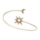 thumbnail image 3 of Pulsera geométrica Brazalete de circonita Adorno de mano ajustable Joyas de diamantes Accesorio en forma de sol y luna para decantación Dorado, 3 of 5
