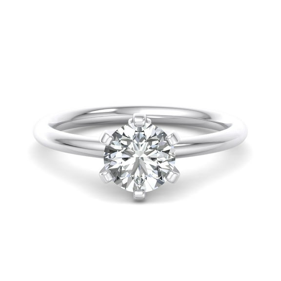 Oryn Jewel 14K White Gold Over Round Cut Diamond Ring - Solitaire Lab Created 2 Ct Diamond Wedding Ring for Women - Sophisticated Engagement Jewelry Crafted to Stand Out