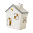 thumbnail image 4 of Estatua de casa en miniatura navideña, figura de casa pequeña de cerámica con luz, adorno de mesa, decoración navideña para estantes de interior, 4 of 8