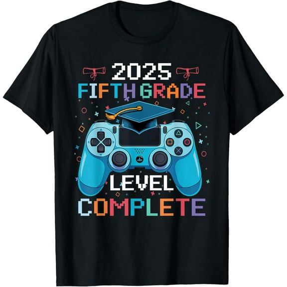 5Th Grade Level Complete Video Gamer Boy Graduation T-Shirt Unisex S-5XL Hot Trending Shirt, Vintage Birthday Gift