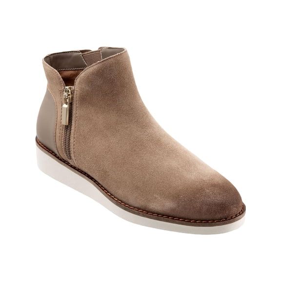 SoftWalk Womens Wesley Leather Round Toe Ankle Boots