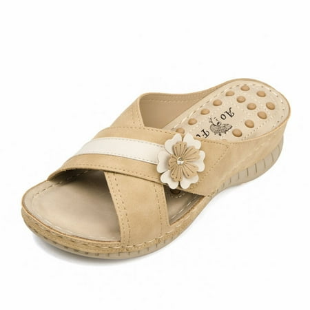 

Women\ s Slippers Massage Flowers Casual Slippers for Summer Beach Holidays New
