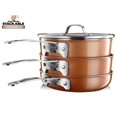 thumbnail image 3 of Gotham Steel Stackmaster Copper 5 Piece Nonstick Aluminum Cookware Set Dishwasher and Oven Safe, 3 of 3
