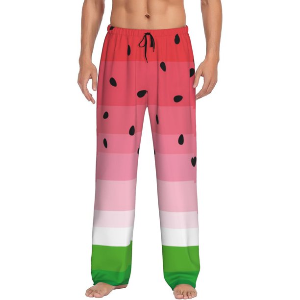 Balery Watermelon Pantalones de pijama para hombre, pijama ultraligero, pantalón de descanso-3X-Large