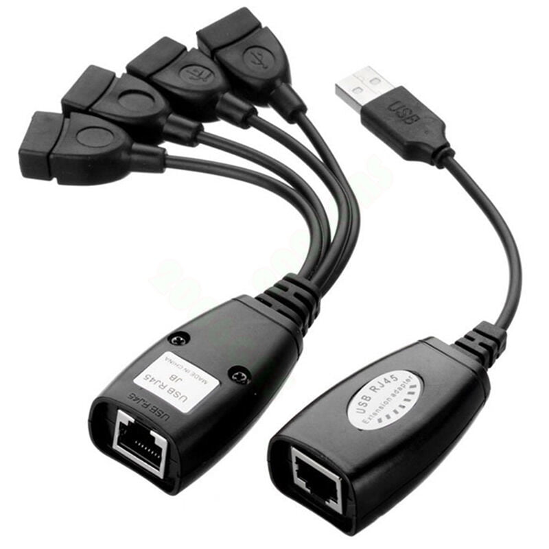 USB Over Extension RJ45 Cat5e Cable LAN Adapter Extender 4 Port HUB 34276888482
