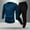 Blue, variant on Men's 2-Piece Sport Tracksuit - Round Neck Long Sleeve Top & Drawstring Ankle Pants Loose Fit Casual Sports Set with Pockets Daily Outfit