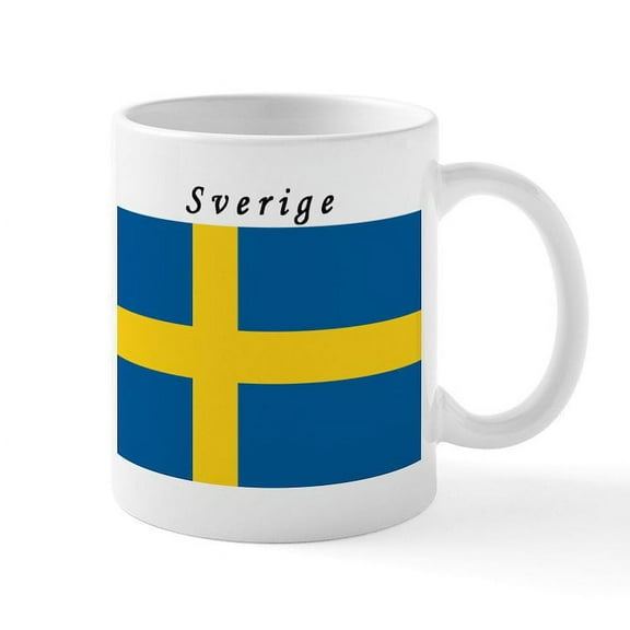 CafePress - Swedish Flag Mug - 11 oz Ceramic Mug - Novelty Coffee Tea Cup