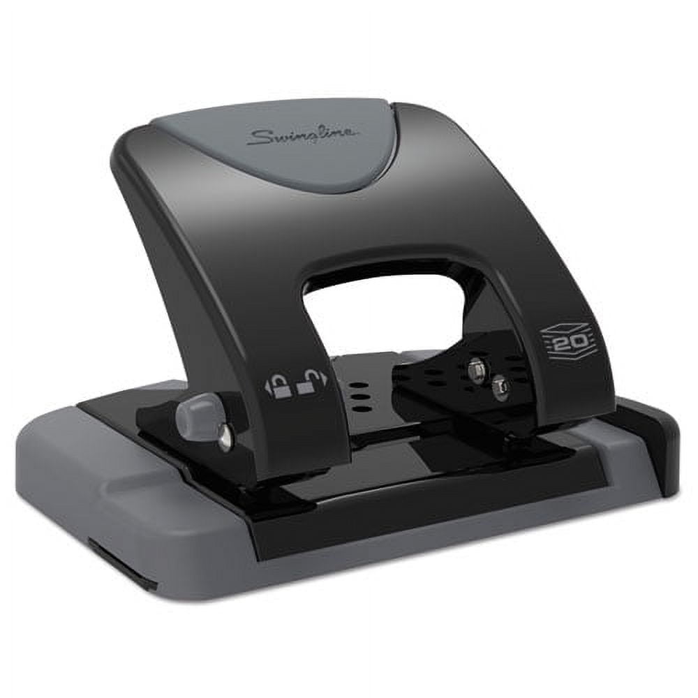 "20-Sheet Smarttouch Two-Hole Punch, 9/32"" Holes, Black/gray | Bundle of 5"