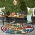 thumbnail image 3 of 4â€™ Round Multicolored Leaves Indoor Outdoor Area Rug, 3 of 7