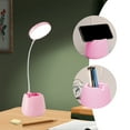thumbnail image 5 of 3 Speed Eye Protection Desk Lamp Usb Rechargeable Led Study Lamp with Flexible Gooseneck Dimmable Brightness for Student Homework Reading Bedside Use, Ukhbmc | Pink, 5 of 6