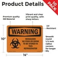 thumbnail image 2 of Biohazard No Food Or With Symbol OSHA WARNING Vinyl Decal Label 14 Inch x 10 Inch - 10 Pack, 2 of 6