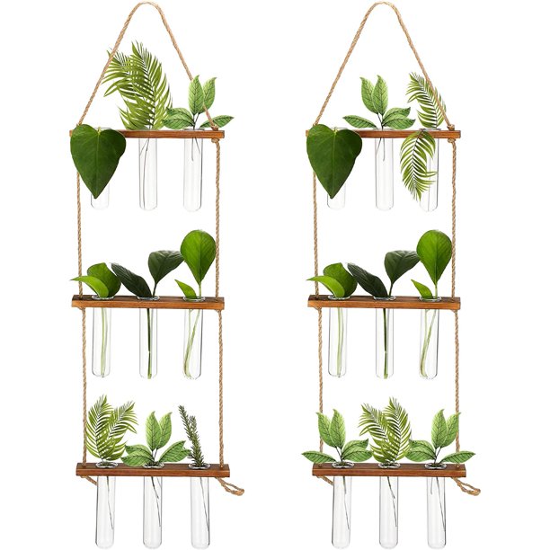 2 Pieces Propagation Planters Glass Test Tube Flower Vase Plant Propagate Station Glass Planters