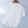 thumbnail image 5 of Mens Casual Shirts Solid Comfortable Sport Casual Short Sleeved Round Neck Shirts, 5 of 9