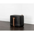 thumbnail image 2 of Sunpan Axio 19.25" Modern Faux Leather Ottoman in Napa Black/Napa Cognac, 2 of 5