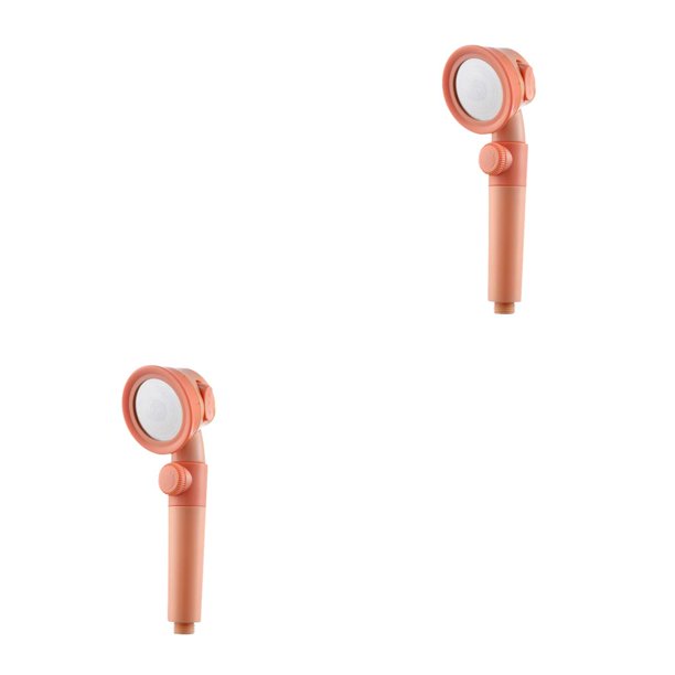 Matsuzay Cabezal de ducha presurizado, cabezal de ducha ajustable de alta presión para ahorro de agua, soporte para lluvia, accesorios para manguera, Naranja+rosa 1# 2piezas