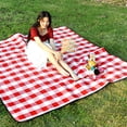 thumbnail image 3 of tredstone Tapis de Pique-Nique Épaissis Durables et Longue Durée Tapis Anti-Humidité Très Grands Carreaux Rouges et Blancs 200*200 cm, 3 of 6