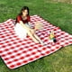 thumbnail image 5 of Eigraketly Tapete de tela cómodo a prueba de humedad con correas de cuero para picnics al aire libre tapetes de picnic engrosados carpas Rejilla gris negra 200*200cm, 5 of 6