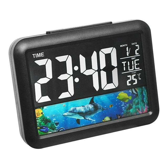 Lksixu New Interesting Color Screen Alarm Clock Children's Electronic Clock LCD Desktop clock Electronics for Home Office School