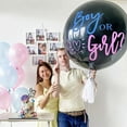 thumbnail image 2 of Holloyiver Jumbo Gender Reveal Balloon Kit, 36" Black Balloons with Blue Pink Balloons, Tassels and Round Shaped Paper Confetti for Baby Gender Reveal Party, 2 of 2