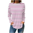 thumbnail image 1 of T-shirt Ample Imprimé pour Femmes, Manches Longues, Blouse à Col Rond, Hauts Décontractés, Chandail à Capuchon, 1 of 1