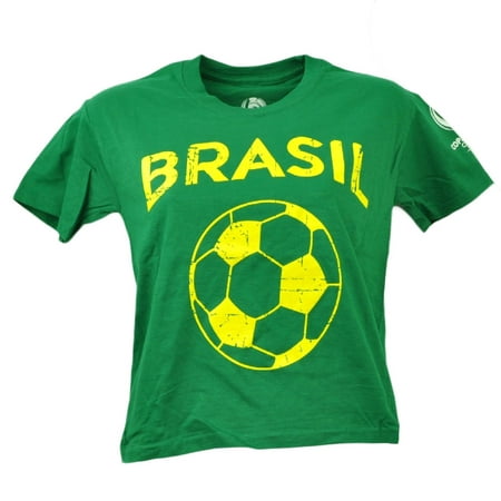 Brasil Copa America Centenario USA 2016 Tshirt Tee Green Youth Soccer