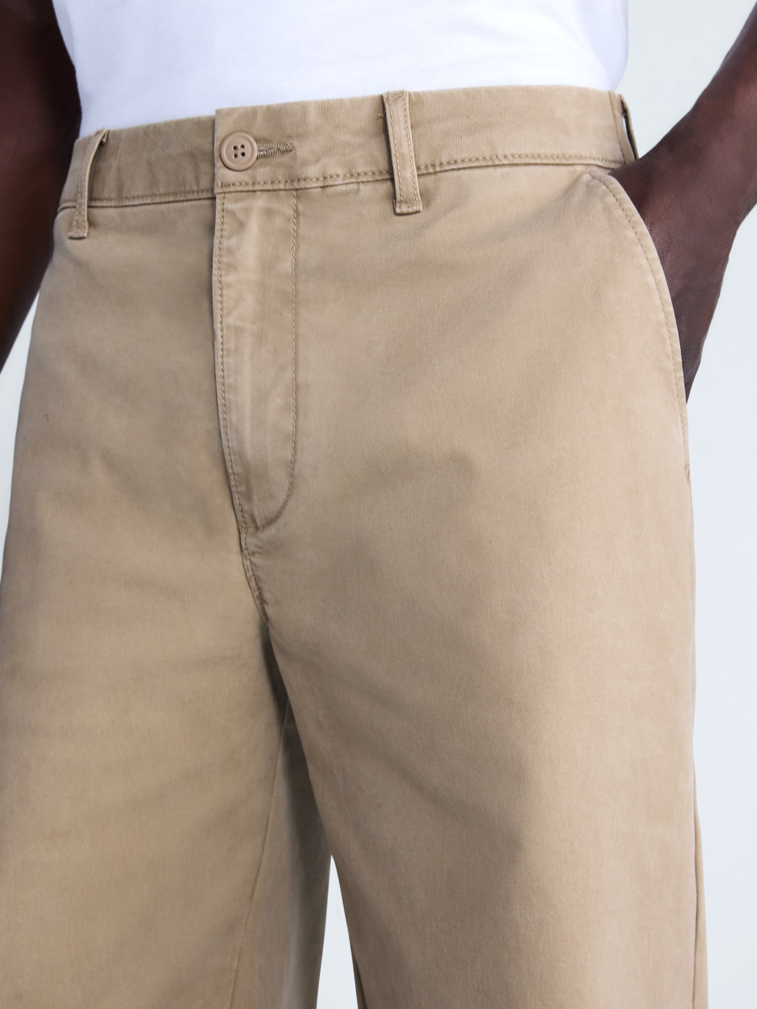 Free Assembly Men's Loose Fit Straight Leg Chino Pants, Waist Sizes 29-40