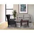 thumbnail image 5 of Porter Designs Grant Wingback Crackle Leather Accent Chair with Nailhead - Black, 5 of 8