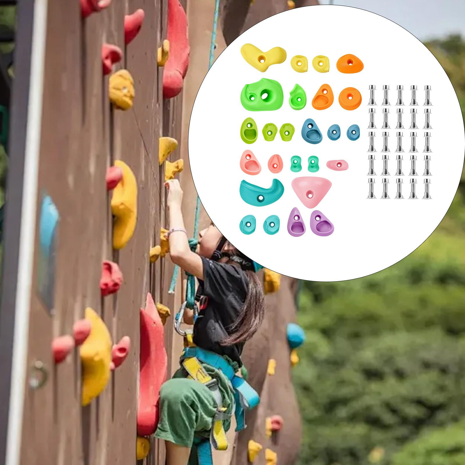 25 Pieces Rock Climbing Holds Wall Grips Multi Size PP Material for Kids Adults Indoor Outdoor Playground