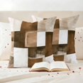 thumbnail image 4 of Pack of 2 Outdoor Pillow Covers 18x18 Inch Waterproof Brown Geometric Throw Pillow Covers,Decorative Couch Pillow Shams Protectors Vintage Oil Painting Contemporary Patio Pillowcases Cushion Covers, 4 of 8