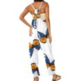 thumbnail image 2 of Fashnice Combinaisons pour Femmes Imprimé Floral Combinaison à Carreaux Pantalon Long Boho Été Blanc P, 2 of 3