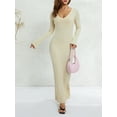 thumbnail image 3 of Sexy Knit Bodycon Dress for Women Sleeveless Spaghetti Strap Cut Out Maxi Dress Backless Y2K Summer Beach Dresses, 3 of 10
